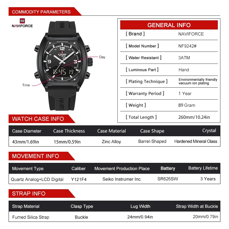 NAVIFORCE Herrenuhr mit Doppel – Watch Display Box Bewertung und Preis