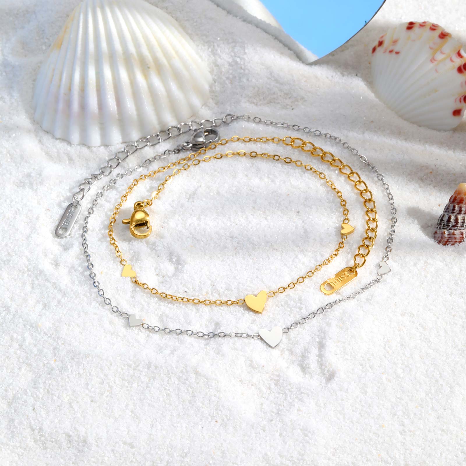 Herz-Fußkettchen aus Edelstahl – Jc Jewelry & Watches Photos Bewertung und Preis