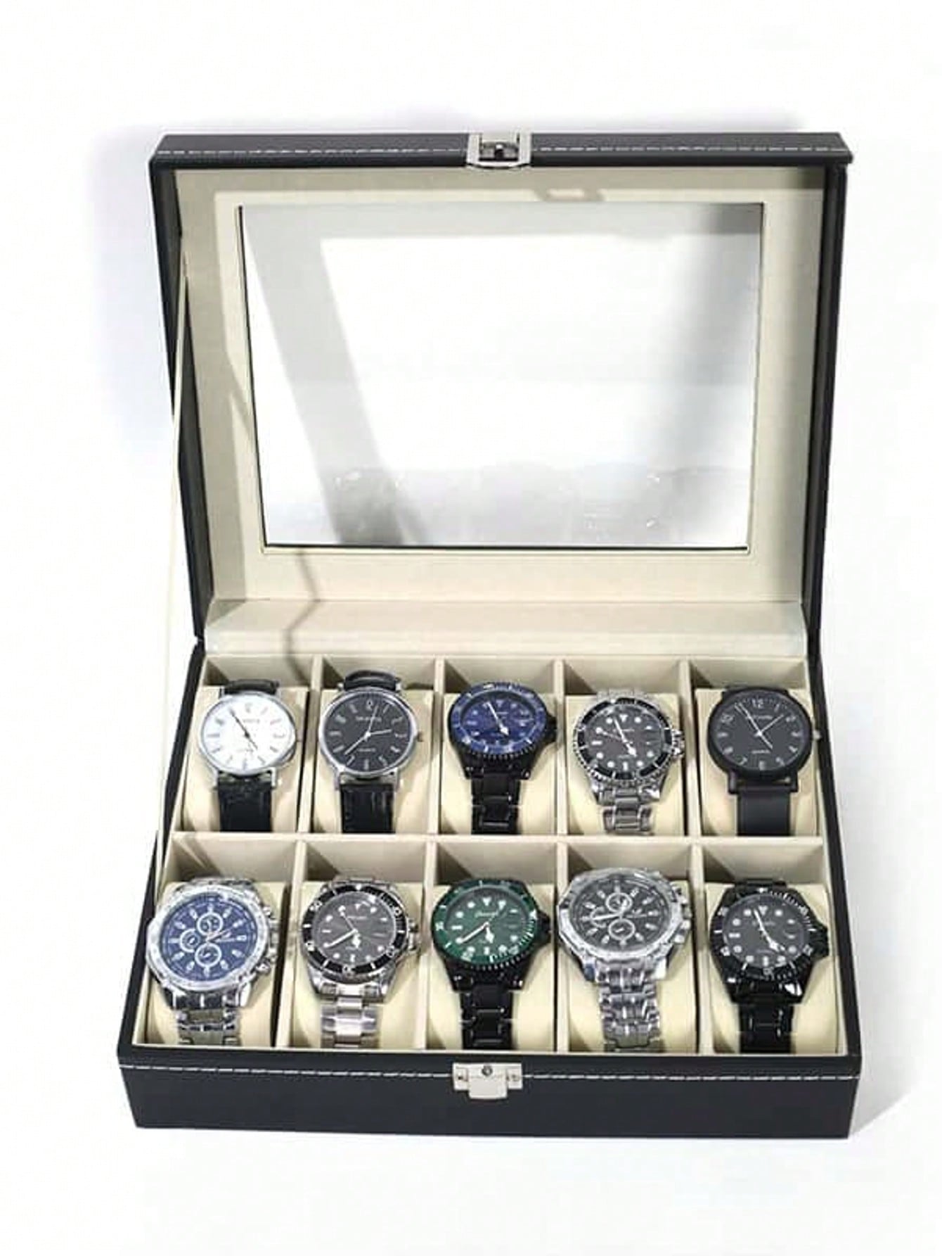 Leder-Uhrenbox mit Schloss, Gr – Watch Display Box Bewertung und Preis